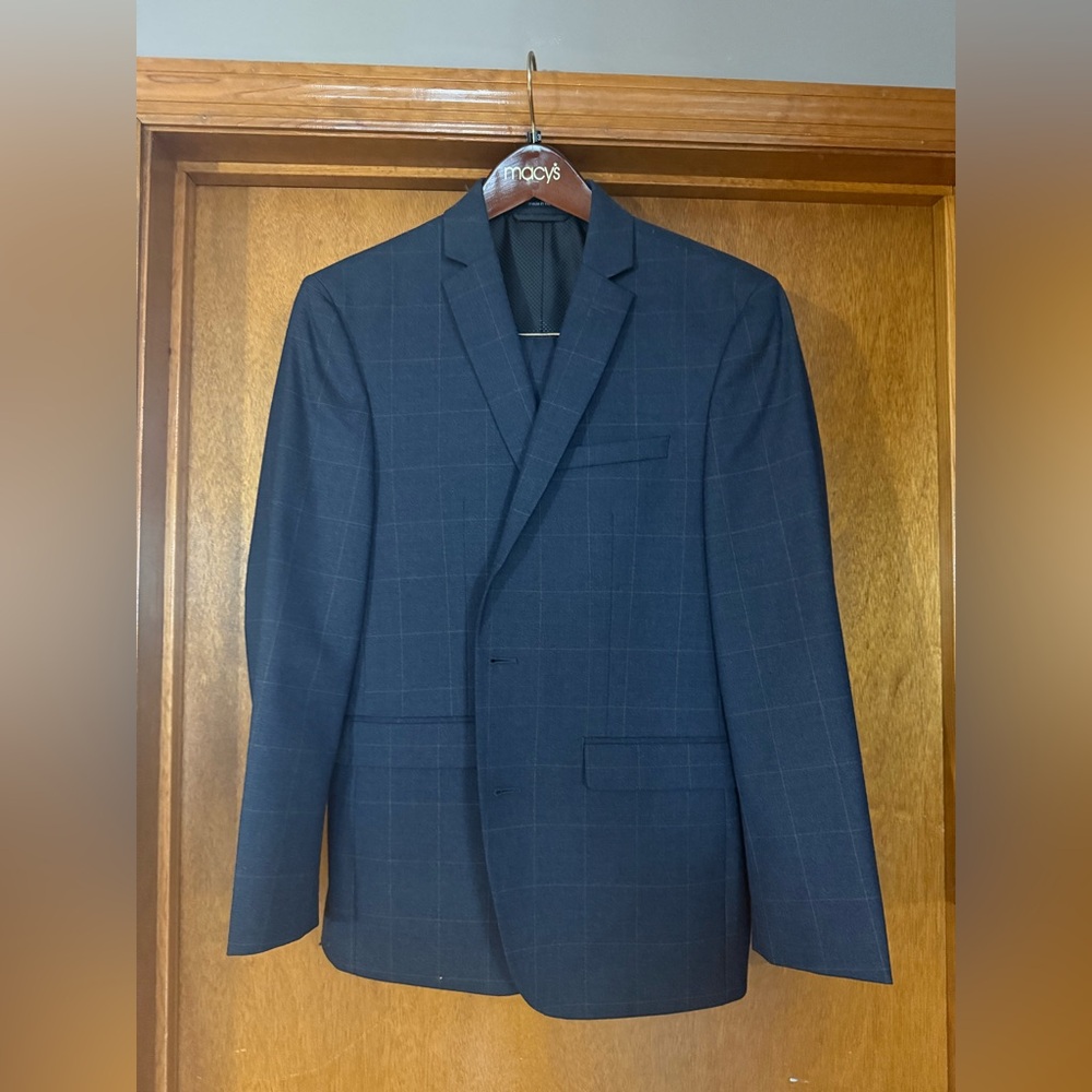 Bar lll Blue & Brown Stripe Slim Fit Suit 38S